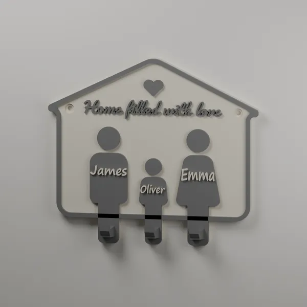 Family Wall Key Holder – 3D Print File