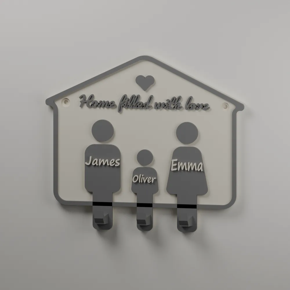 Family Wall Key Holder – 3D Print File