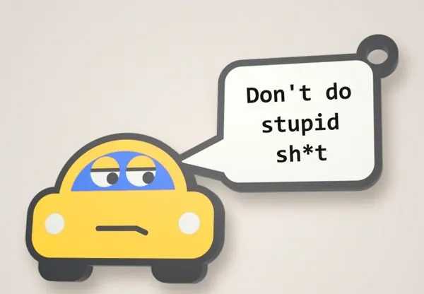“Bored Car” Keychain with Your Text