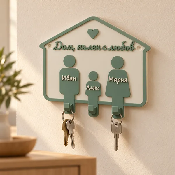Personalized Family Wall Key Holder – photo 1